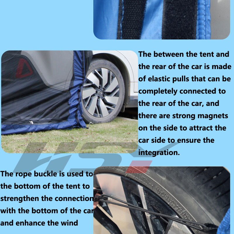 Cheap Goat Tents Portable Car Trunk Tent Tailgate Shade Awning Trail Extension Tent Rear Tent Rainproof Sunshade Canopy for Road Traveling Tour   